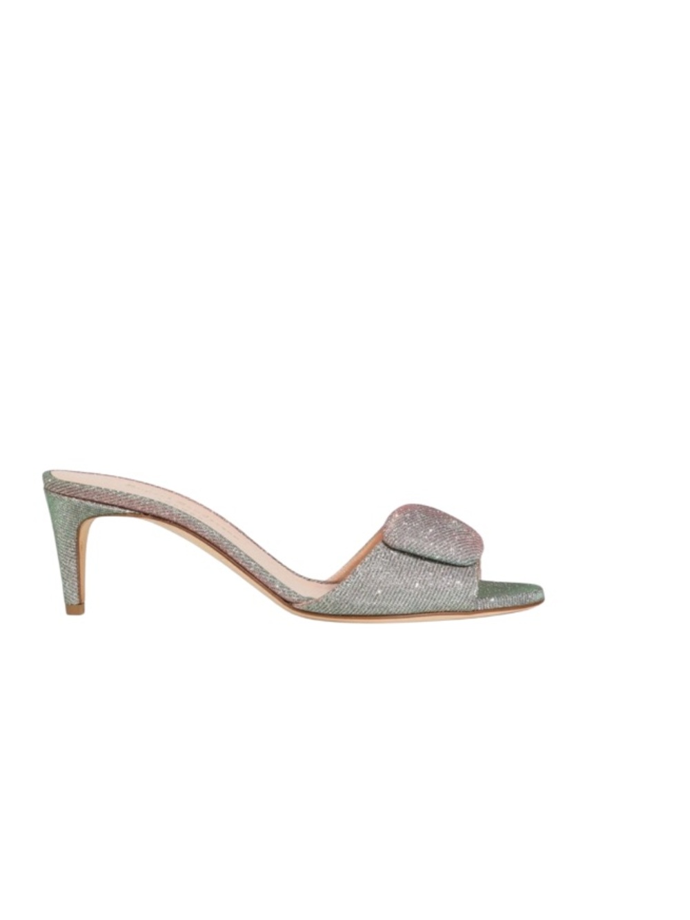 Unique Shoes Rupert Sanderson Gwyneth Embellished Iridescent Lamé Mules